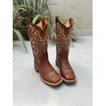 BOTA TEXANA EM COURO MUSTANG BORDADO TRIBAL COM TRICE