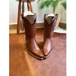 BOTA TEXANA EM COURO MUSTANG BORDADO BASICO BICO FINO SOLADO MADEIRA CANO TRADICIONAL