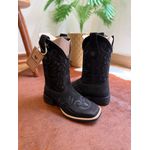 BOTA TEXANA EM COURO ALL BLACK BORDADO RAMOS CANO TRADICIONAL