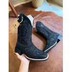 BOTA TEXANA EM COURO ALL BLACK BORDADO RAMOS CANO TRADICIONAL