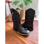 BOTA TEXANA EM COURO ALL BLACK TRIBAL COBRA CANO TRADICIONAL