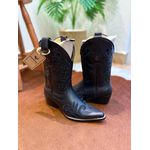 BOTA TEXANA EM COURO BORDADO ALL BLACK BICO FINO CANO TRADICIONAL