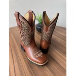 BOTA TEXANA EM COURO MUSTANG A LASER GLITTER DOURADO CANO TRADICIONAL