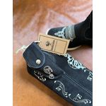 KIT BOTA TEXANA EM COURO NOBUCK PRETO BORDADO CAVALO + BAINHA + CANIVETE