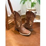 BOTA TEXANA EM COURO BORDADO FILTRO DOS SONHOS LARANJA CANO TRADICIONAL