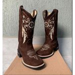 BOTA TEXANA EM COURO NOBUCK FILTRO DOS SONHOS