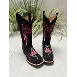 BOTA TEXANA EM COURO PRETO BORDADO FILTRO DOS SONHOS + NOSSA SENHORA
