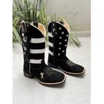 KIT TEXANA EM COURO NOBUCK PRETO ESTADOS UNIDOS + BAINHA + FACA + ZIPER