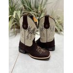 PRONTA ENTREGA - BOTA TEXANA EM COURO ESCAMA DE PEIXE PRETO MULADEIRO 