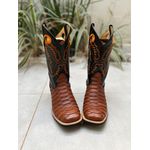 BOTA TEXANA EM COURO ESCAMADO BORDADO ASAS