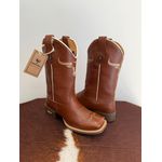 BOTA TEXANA EM COURO MUSTANG BORDADO TOURO BOI