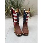 BOTA TEXANA EM COURO ESTADOS UNIDOS BORDADO MONSTER + BAINHA + FACA