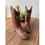 BOTA TEXANA EM COURO MUSTANG BORDADO BANDEIRA E USA SOLADO JUMP