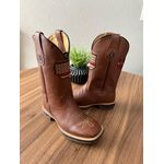 BOTA TEXANA EM COURO MUSTANG BORDADO BANDEIRA E USA SOLADO JUMP