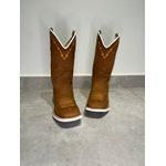 BOTA TEXANA EM COURO NOBUCK BORDADO ARAME SOLADO BRANCO