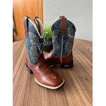 BOTA TEXANA EM COURO VERDE BORDADO TOURO