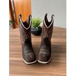 BOTA TEXANA EM COURO CAFÉ BORDADOS MARROM