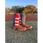 BOTA TEXANA EM COURO ESTADOS UNIDOS SOLADO JUMP