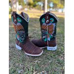 BOTA TEXANA EM COURO VERDE ÍNDIO ESCAMADA