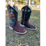 BOTA TEXANA EM COURO VERDE ÍNDIO ESCAMADA