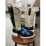 KIT TEXANA EM COURO BORDADO NOSSA SENHORA E CRUZ + BAINHA + FACA