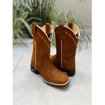 BOTA TEXANA EM COURO NOBUCK BORDADO ARAME SOLADO PRETO