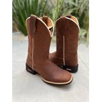 BOTA TEXANA EM COURO MARROM BORDADO ARAMES