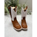 KIT TEXANA EM COURO NOBUCK CASTOR E BRANCO + SOLADO BRANCO + BAINHA + FACA