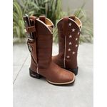 KIT TEXANA EM COURO ESTADOS UNIDOS MARROM + BAINHA + FACA 