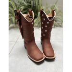 KIT TEXANA EM COURO ESTADOS UNIDOS MARROM + BAINHA + FACA 