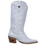 Bota Feminina Texana Couro Nobre Cor Preta Bordada Cano