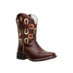 Bota Montaria Country Feminina Cano Médio Em Couro Com Bordados