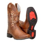 Bota Country Montaria Feminina Cano Médio Em Couro Nobre Castor