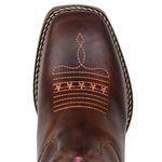 Bota Country Feminina Em Couro Legitimo Bordado De Flechas Café