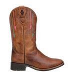 Bota Feminina Country Em Couro Bovino Com Bordados De Flechas