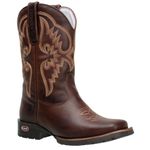 Bota Masculina Texana Em Couro Fóssil Café Com Solado Texas