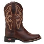 Bota Masculina Texana Em Couro Fóssil Café Com Solado Texas