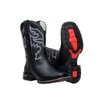 Bota Masculina Texana Em Couro Bovino Legítimo Preto Solado Texas