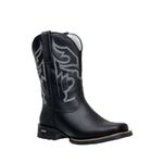 Bota Masculina Texana Em Couro Bovino Legítimo Preto Solado Texas
