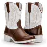 Bota Country Texana Com Solado Branco