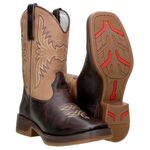 Bota Texana Masculina Cano Médio em Couro Bovino