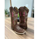 Bota Texana em Couro Marron Cavalo Rosa