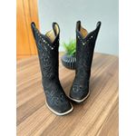 Bota Texana em Couro Preta com Strass