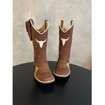 Bota Texana em Couro Touro Branco kit canivete