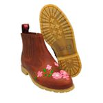 Botina Oliveira Infantil Tradicional - Fóssil Sella C/ Bordado Flor