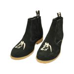 Botina Oliveira Infantil Tradicional - zíper- Preto nbk com bordado cavalo 
