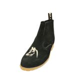 Botina Oliveira Infantil Tradicional - zíper- Preto nbk com bordado cavalo 