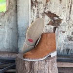 Botina Oliveira Vira Francesa Tradicional Bico Redondo Nobuk Castor