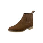 Botina Oliveira Vira Francesa Tradicional Bico Redondo Nobuk Oliva