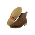 Botina Oliveira Vira Francesa Tradicional Bico Redondo Nobuk Oliva